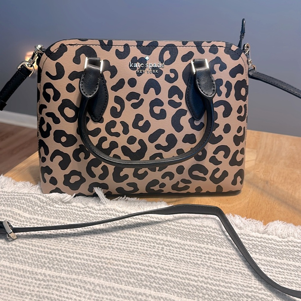 Kate Spade New York Darcy Leopard Small Satchel Crossbody Purse